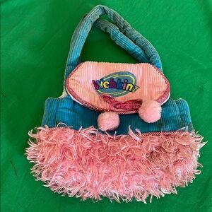 GANZ Webkinz Pink and Blue Furry Kids Bag used,one mark on see picture